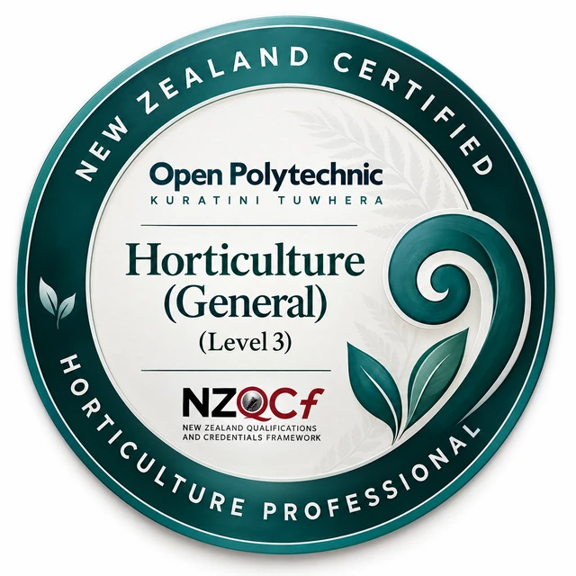 Open Polytechnic Horticulture (General), Level 3 qualification badge